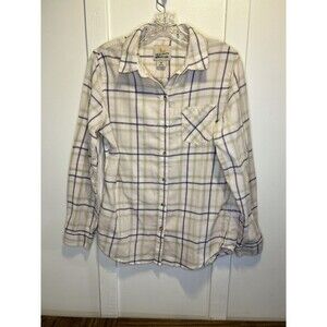 Field And Stream Plaid Shirt Cream Womens Medium